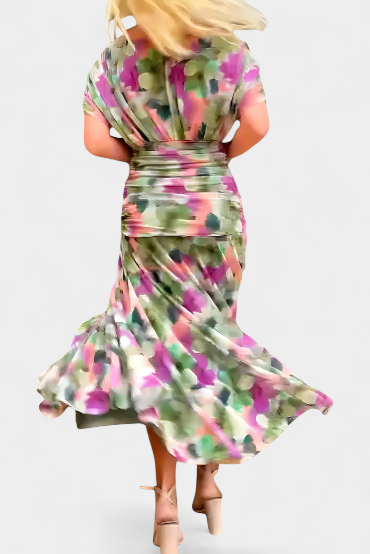 Off-Shoulder Draped Maxi Dress