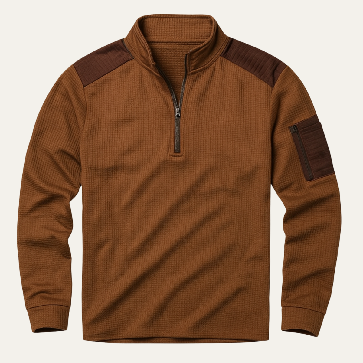 Men's Casual Half Zip Sweater Stand Collar - Fashinoza