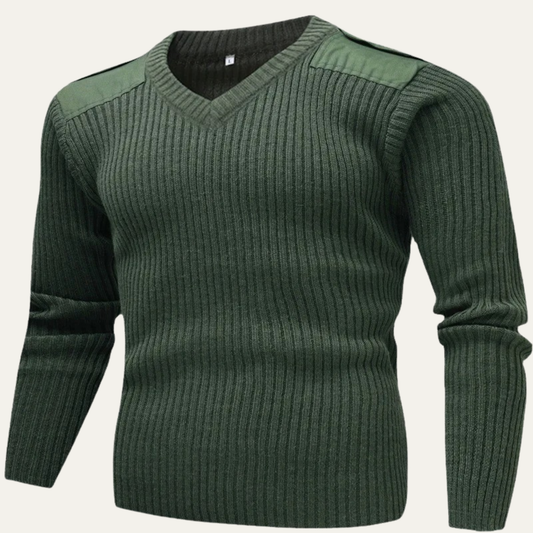 Men's Ribbed V Neck Sweater - Fashinoza