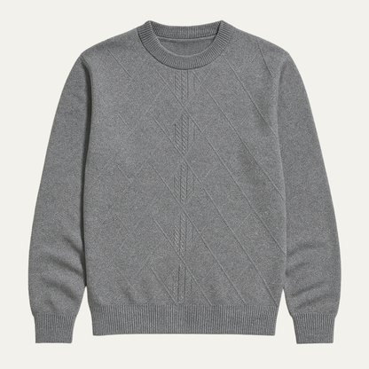 Men's Diamond Pattern Crew Neck Sweater Warm Knit - Fashinoza