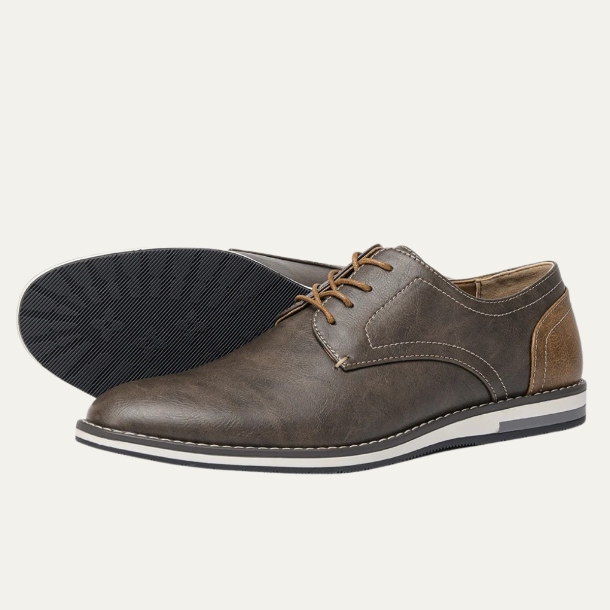 Men's Two Tone Leather Oxford Sneakers - Fashinoza