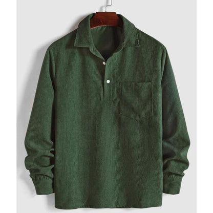 Men's Relaxed Fit Collared Pullover Shirt Casual - 
Fashinoza