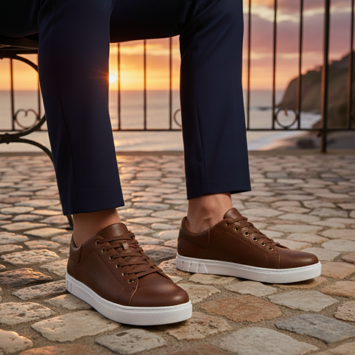 Men's Classic Low Leather Shoes Brown