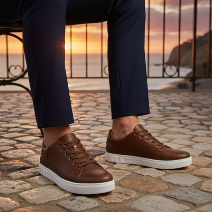 Men's Classic Low Leather Shoes Brown