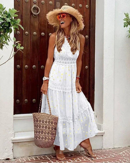 Women's Long Printed Maxi Dress - Fashinoza