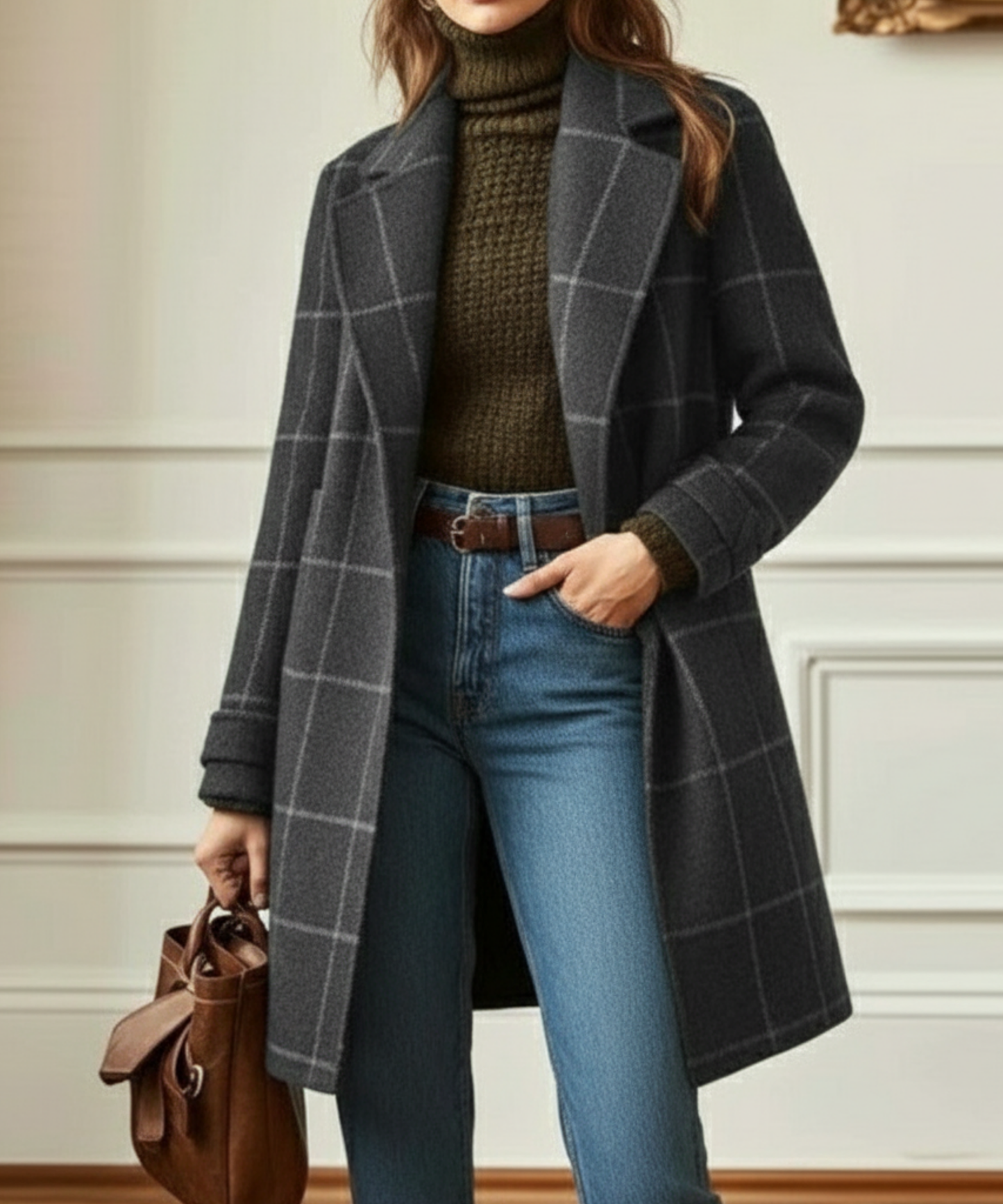 Maya | Womens Plaid Button Front Coat