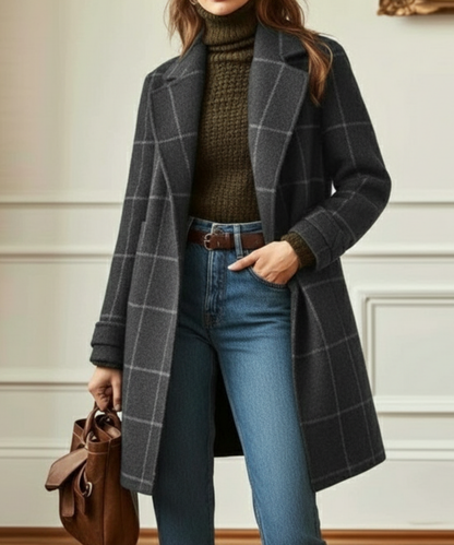 Maya | Womens Plaid Button Front Coat