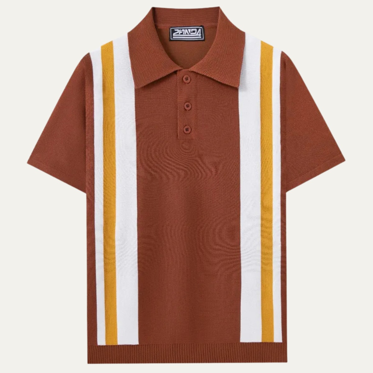 Men's Striped Knit Polo Shirt Casual Retro Style - Fashinoza