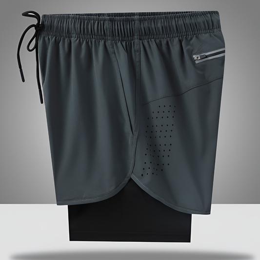 Men's Quick Dry Running Shorts Zipper Pocket - Fashinoza