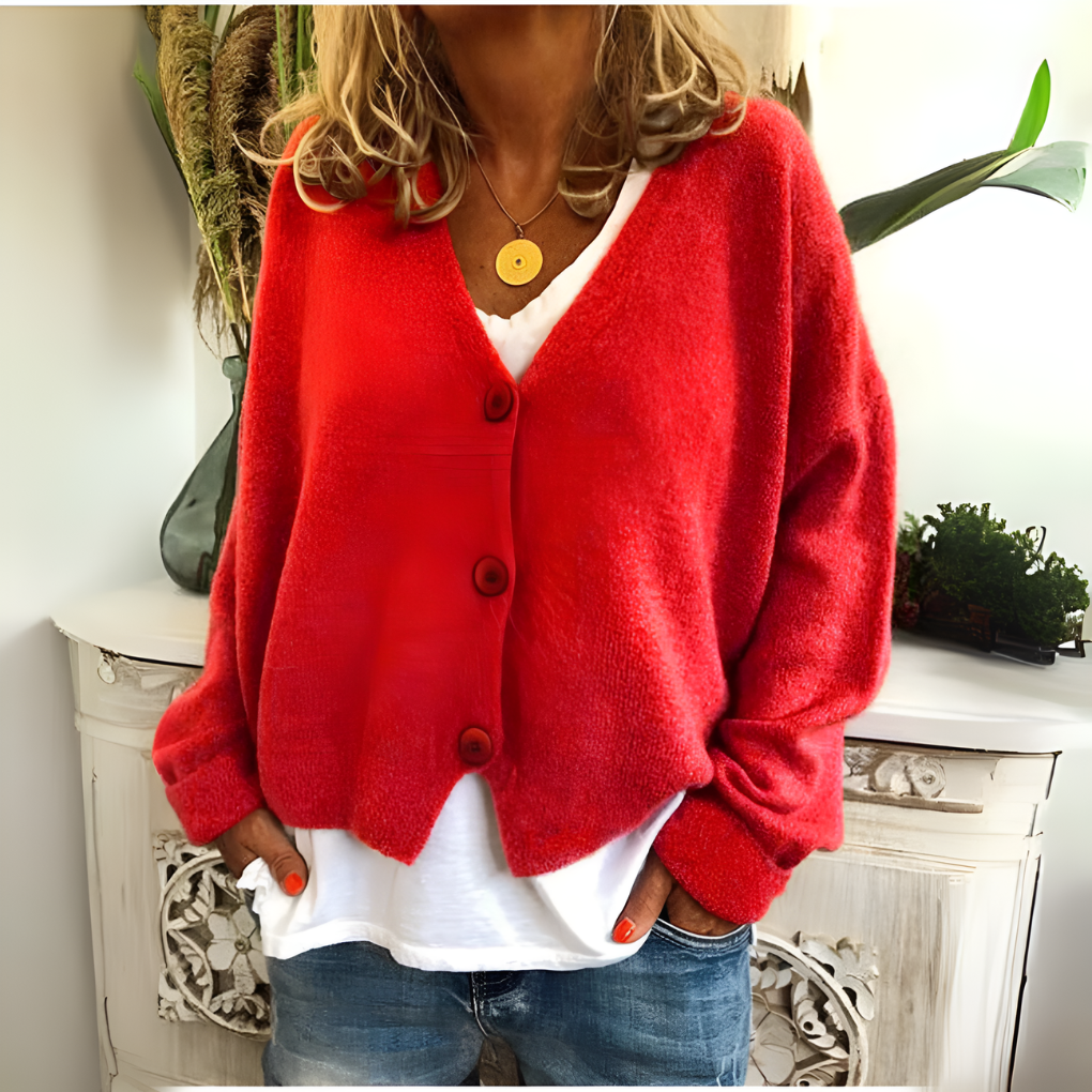 Women's Soft Knit Cardigan Relaxed Fit - Fashinoza