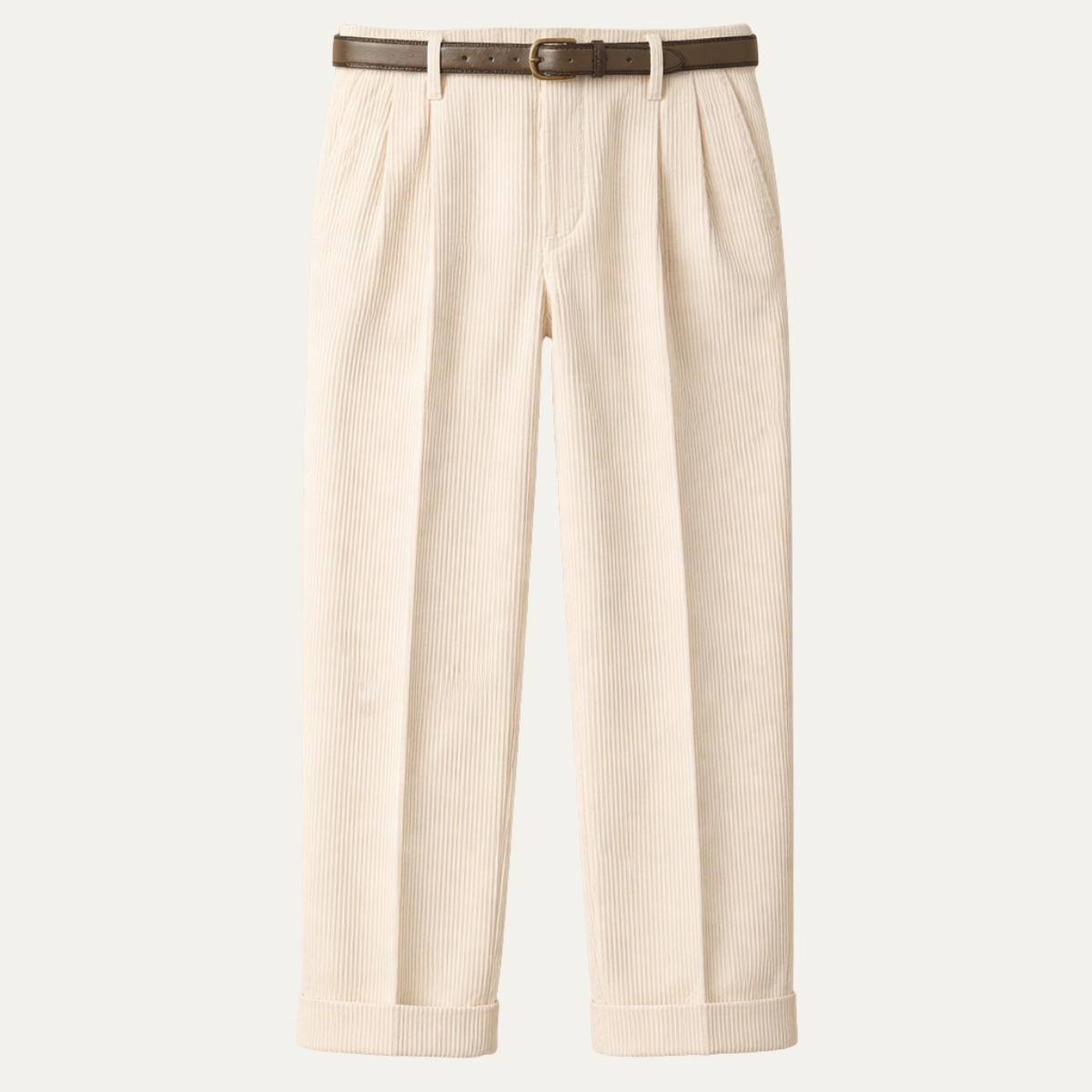 Men's Formal Pleated Straight Leg Pants High Waist - Fashinoza