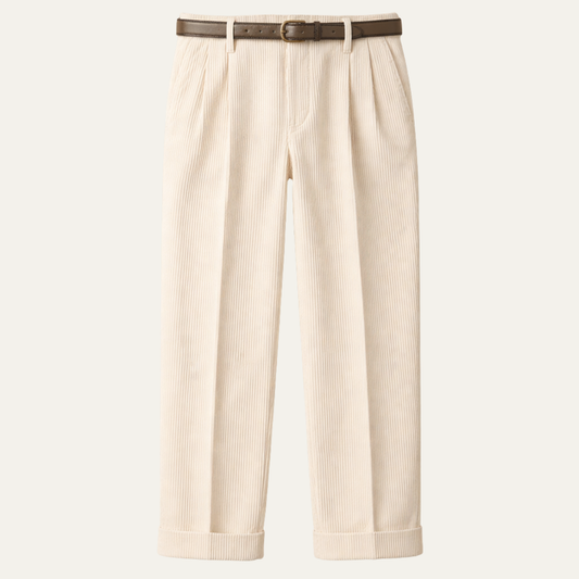Men's Formal Pleated Straight Leg Pants High Waist - Fashinoza