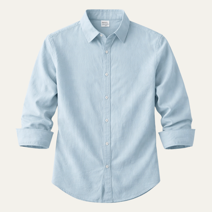 Men's Linen Cotton Business Shirt - Fashinoza