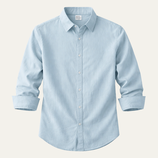 Men's Linen Cotton Business Shirt - Fashinoza