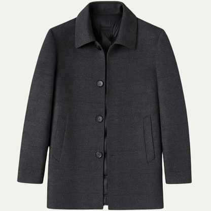 Men's Wool Trench Coat Mid Length Plaid - Fashinoza