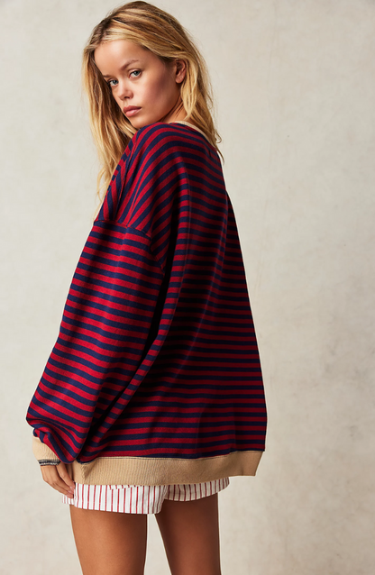 Alana | Women Spring Striped Crewneck Sweater