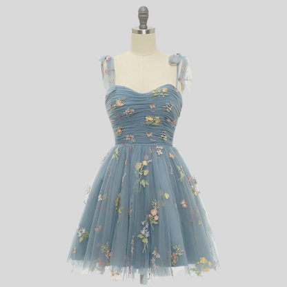 Women's Embroidered Tulle Ball Gown Evening Wear