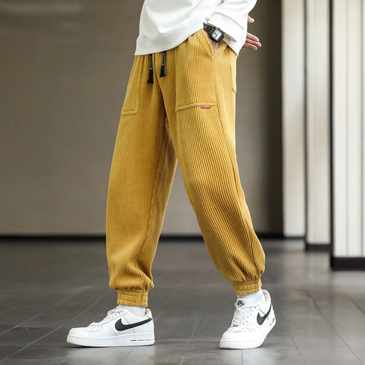 Men's Ribbed Jogger Pants - Fashinoza