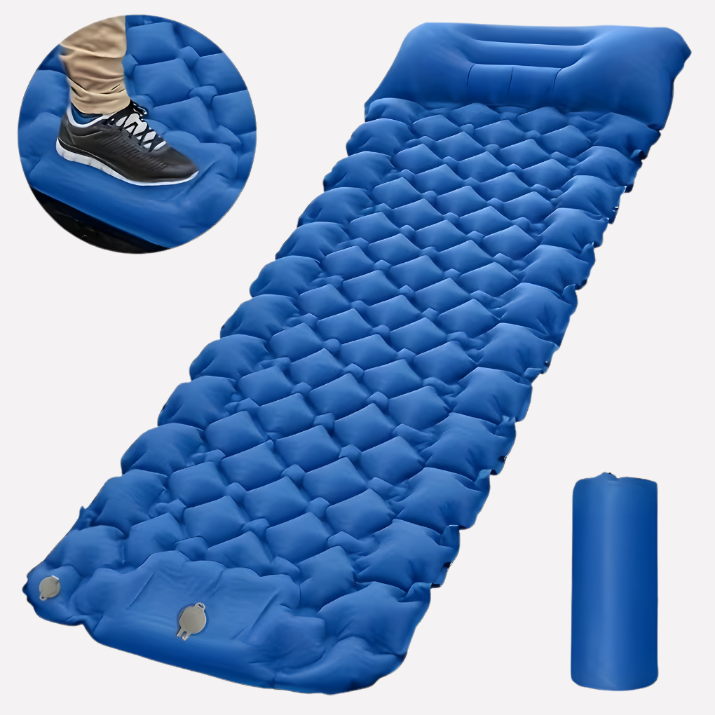 Inflatable Camping Air Mattress with Built-In Pump and Pillow