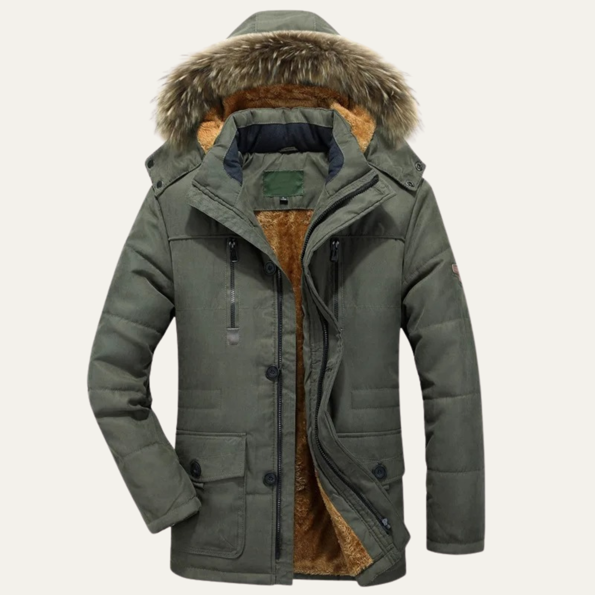Lago Maggiore Men's Thick Fleece Winter Jacket - Fashinoza