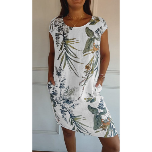Women's Round Neck Casual Dress - Fashinoza