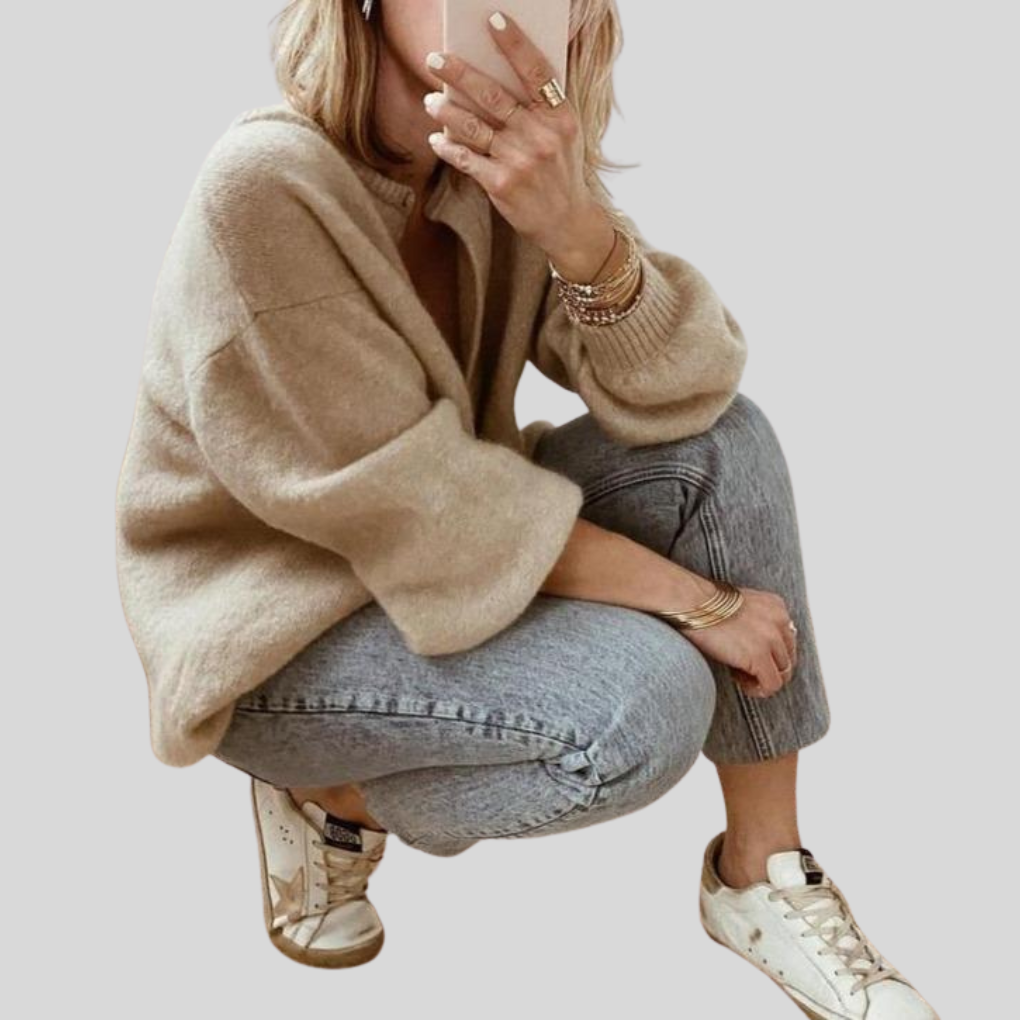Women's Knitted Cardigan Button Front Casual Wear - Fashinoza