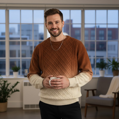 Gradient Diamond Knit Sweater