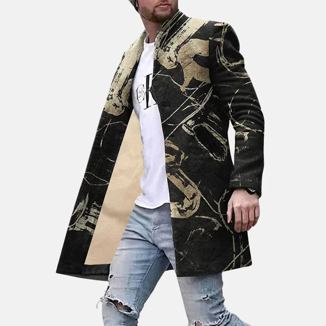 Men's Casual Street Print Jacket Adjustable