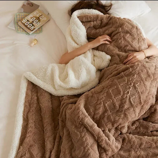 Lambswool Blanket Soft Warm Beige - Fashinoza