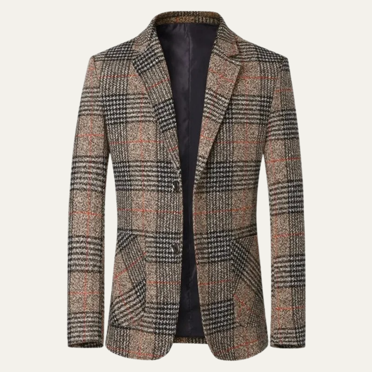 Men's Slim Fit Tweed Blazer Suit Plaid - Fashinoza
