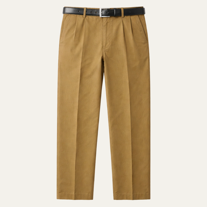 Men's Cotton Double Pleated Pants - Fashinoza