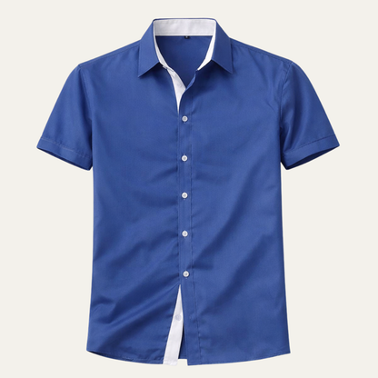 Men's Business Shirt Solid Button-Up - Fashinoza