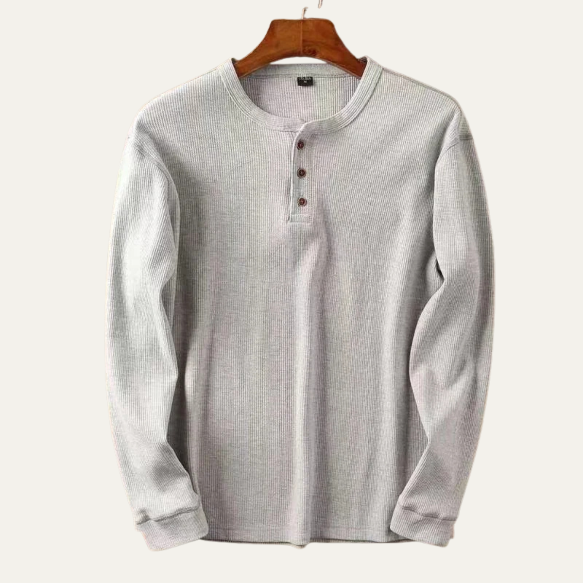Men's Slim Fit Thermal Cotton Henley Shirt - Fashinoza