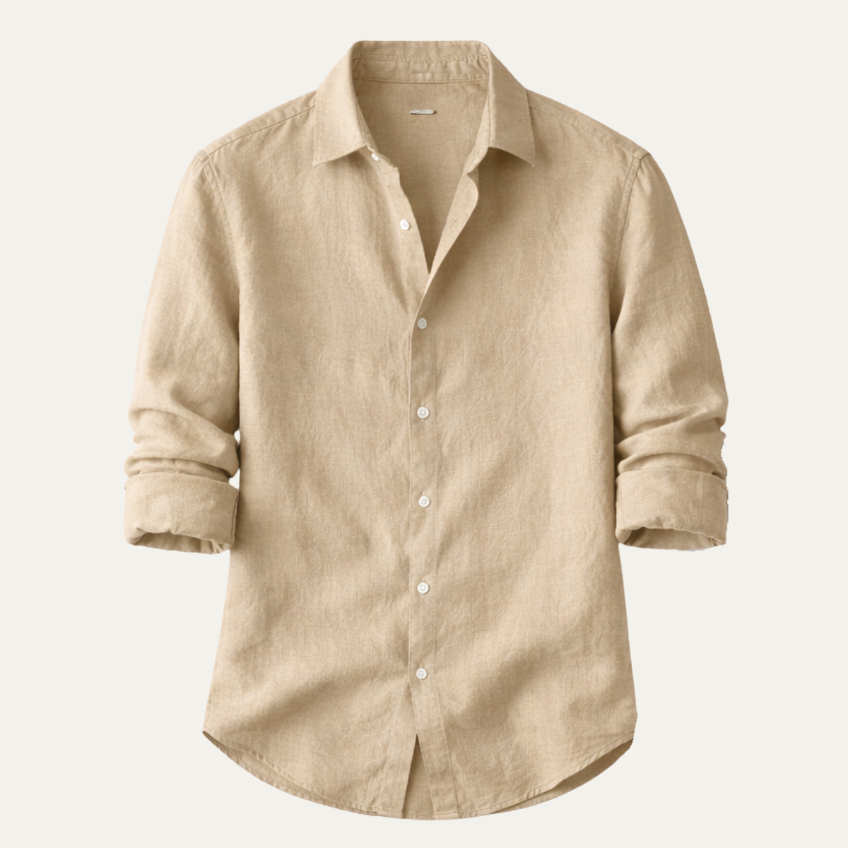 Men's Linen Beach Shirt Lightweight Summer Beige