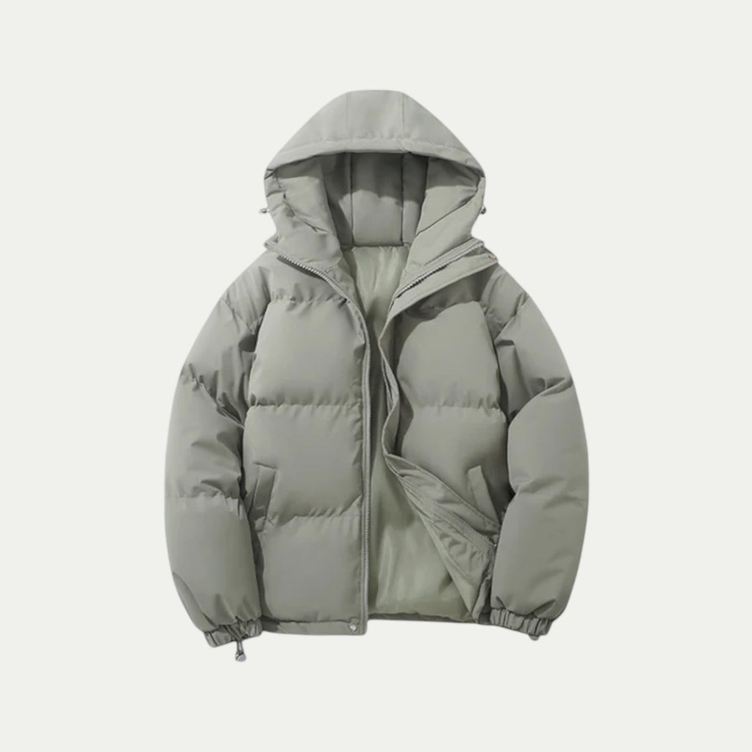 Men's Quilted Jacket Warm Textile Winter Coat - 
Fashinoza