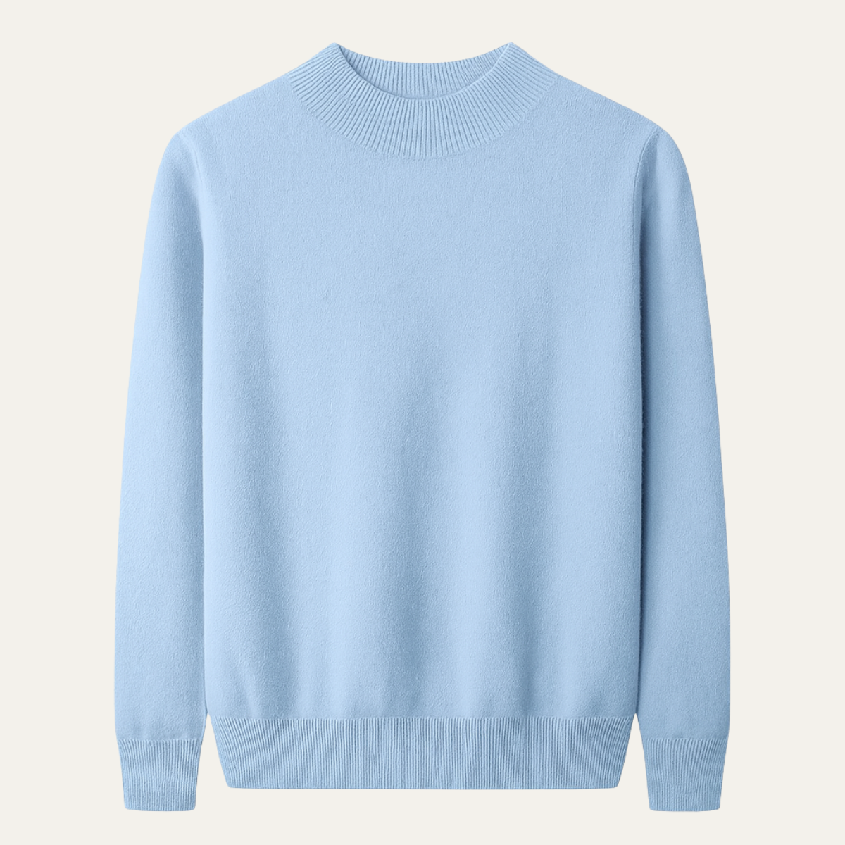 Men's Mock Neck Knit Sweater Plain