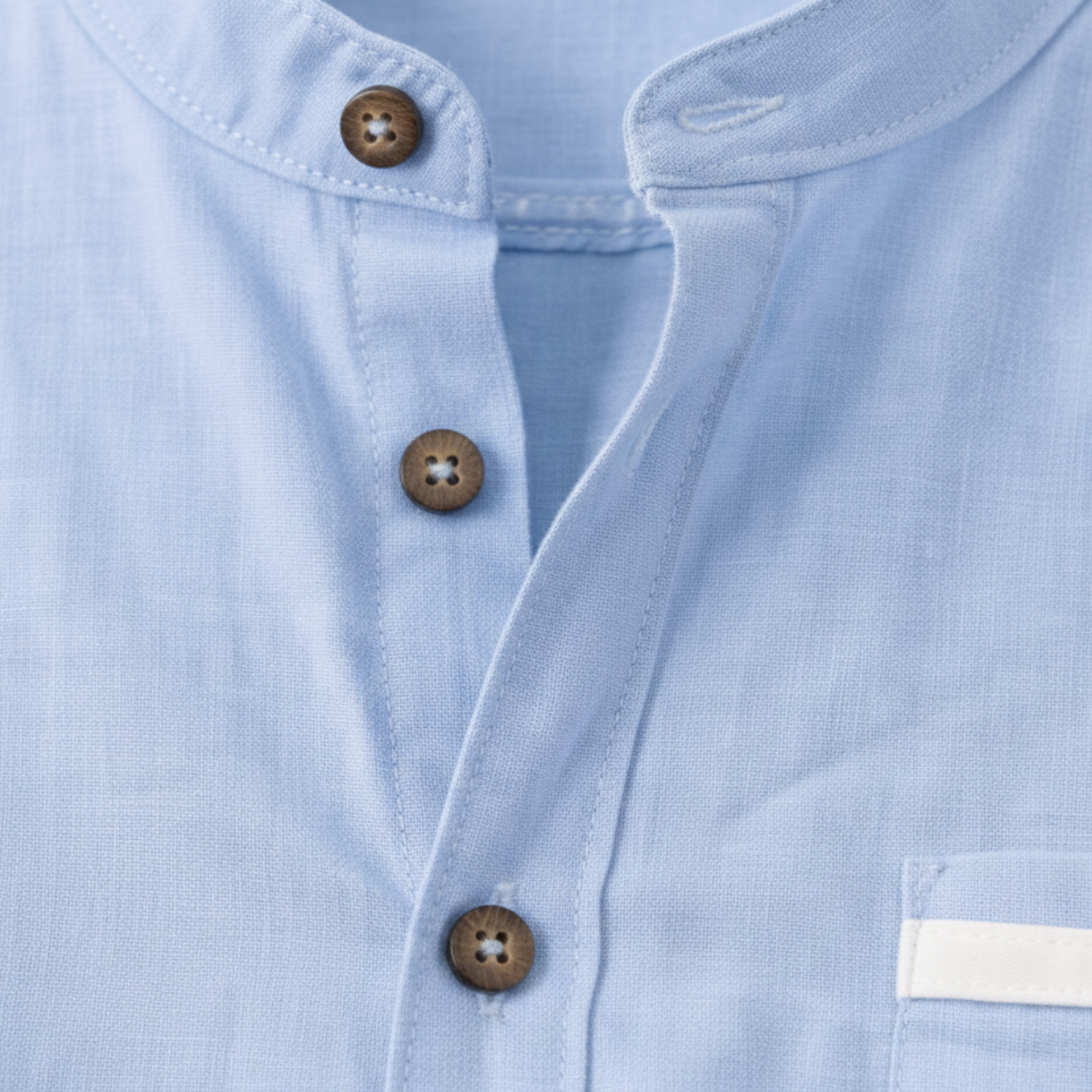 Men's Business Button Up Shirt Standing Collar Cotton White