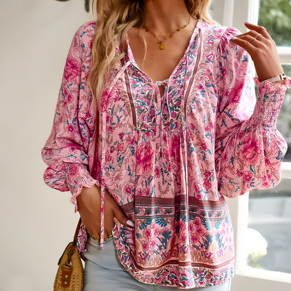Women's Floral Blouse Everyday Wear - Fashinoza