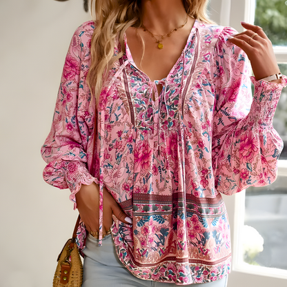 Women's Floral Blouse Everyday Wear - Fashinoza