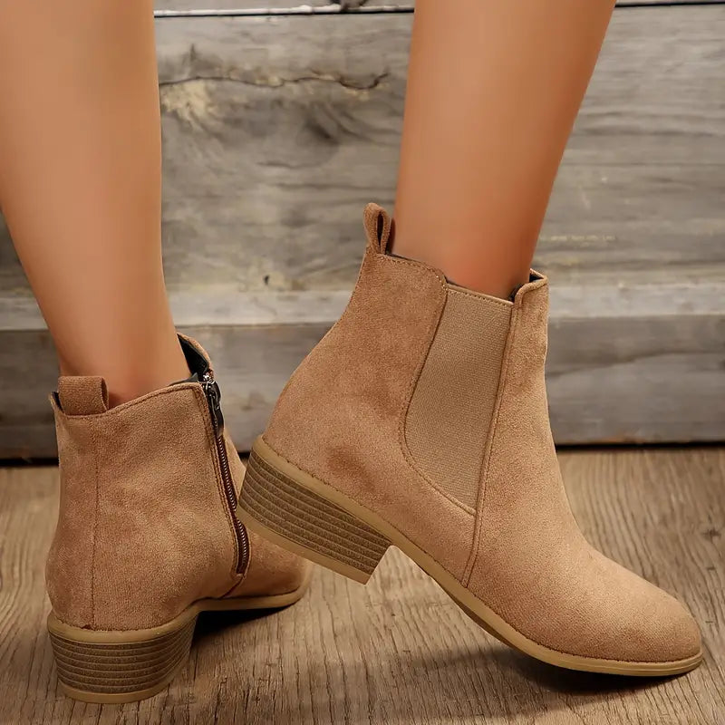 Women's Low Heel Pointed Ankle Boots