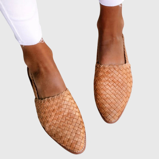 Evelyn | Womens Woven Slip On Flat Shoes