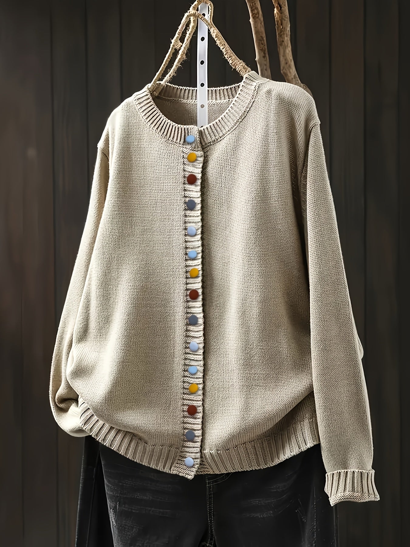 Women's Cardigan Multi-Color Buttons