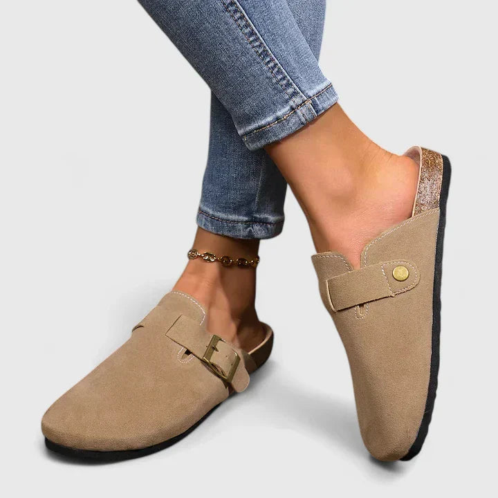 Women's Backless Buckle Strap Clogs