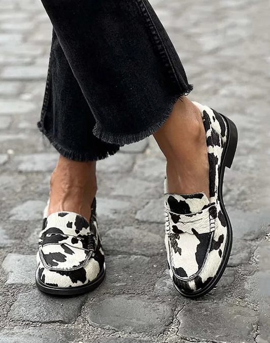 Women's Printed Loafers Closed-Toe - Fashinoza