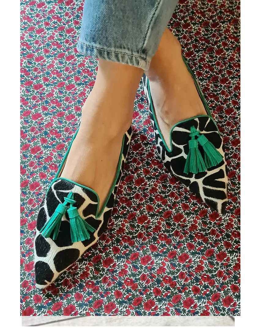 Women's Pointed Loafers Animal Print - Fashinoza