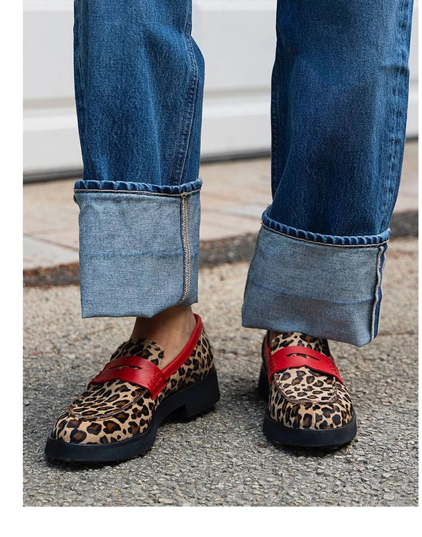 Women's Loafers Chunky Sole Patterned - Fashinoza