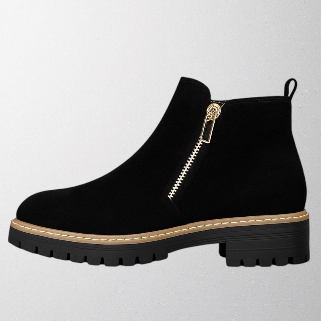 Women's Round Toe Zip Shoes - Fashinoza