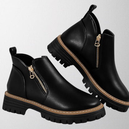 Women's Platform Ankle Boots Zip Design