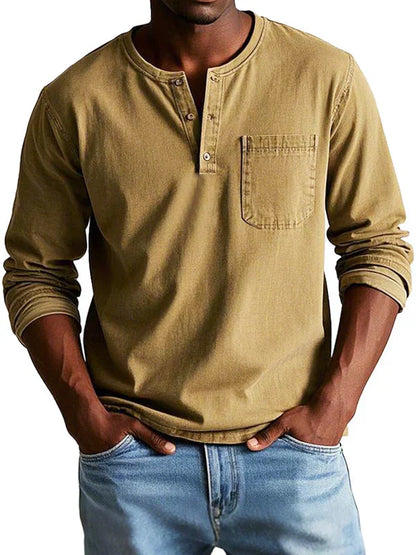 Leon | Men Spring Long Sleeve Henley Top