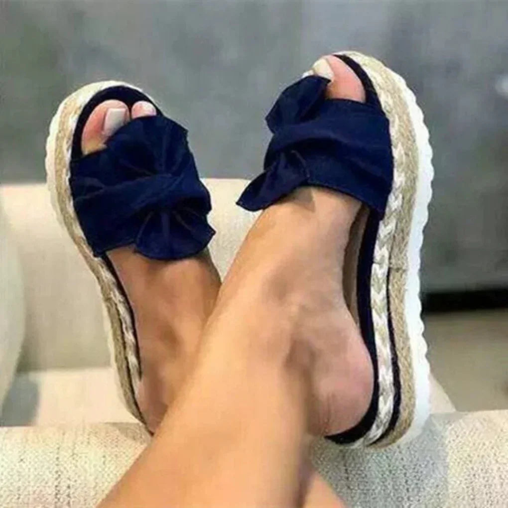 Samantha | Women Spring Bow Platform Slide Sandals